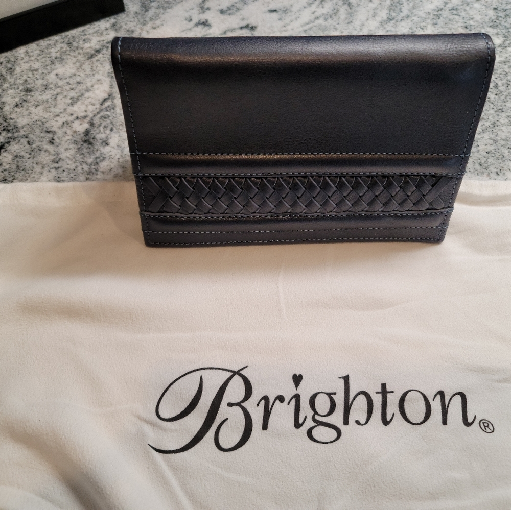 Brighton Santorini Deep Navy Leather Folio Wallett